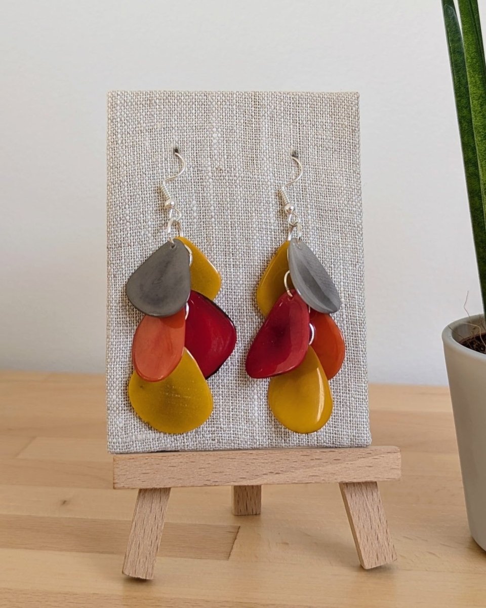 CASCADE — Handmade Tagua Earrings - The Happy Elephant - Tagua Jewellery