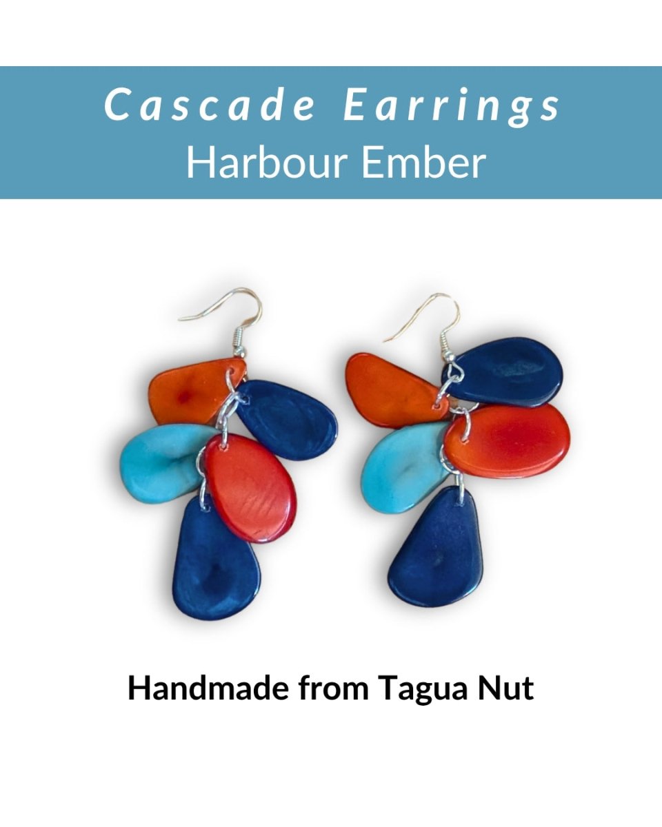 CASCADE — Handmade Tagua Earrings - The Happy Elephant - Tagua Jewellery
