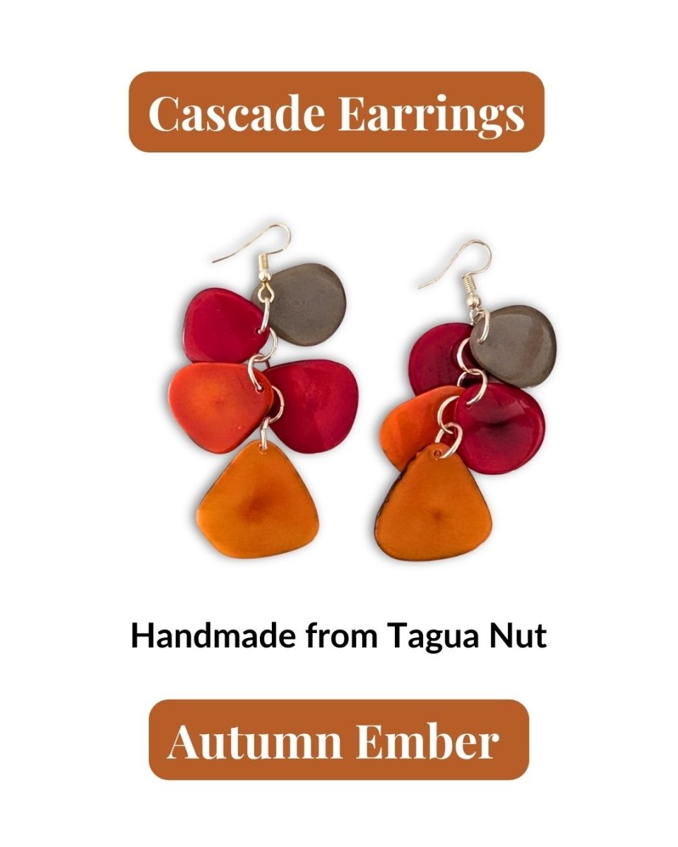 CASCADE — Handmade Tagua Earrings - The Happy Elephant - Tagua Jewellery