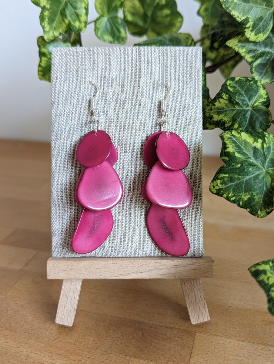 CASCADE — Handmade Tagua Earrings - The Happy Elephant - Tagua Jewellery