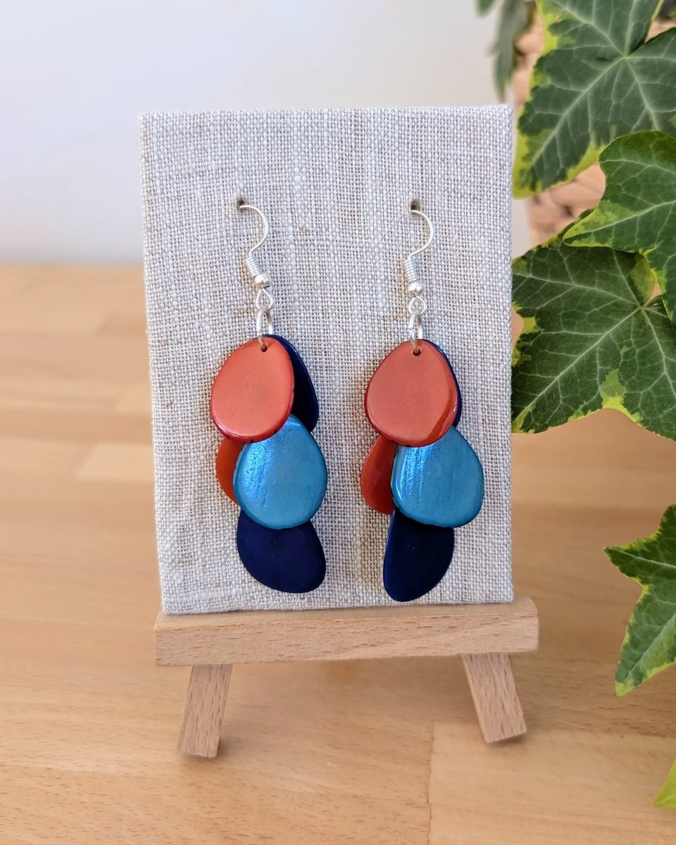 CASCADE — Handmade Tagua Earrings - The Happy Elephant - Tagua Jewellery