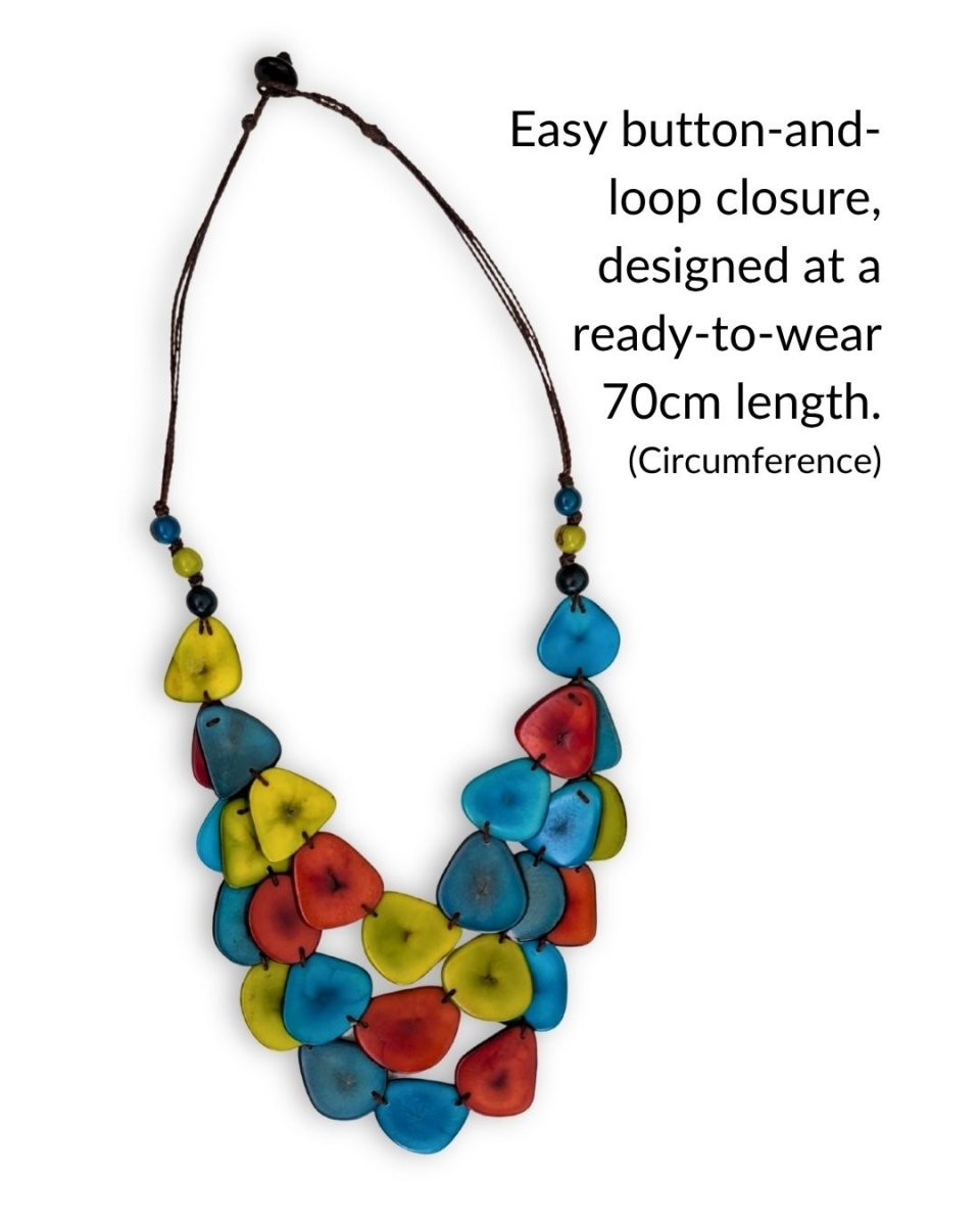 CHICA 3-STRAND — Handmade Tagua Statement Necklace — 'Only One' - The Happy Elephant - Tagua Jewellery