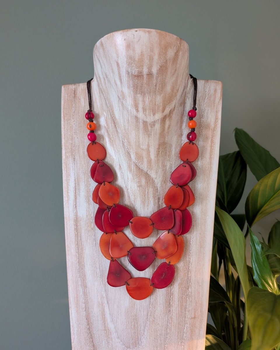CHICA 3 - STRAND — Handmade Tagua Statement Necklace — 'Only One' - The Happy Elephant - Tagua Jewellery
