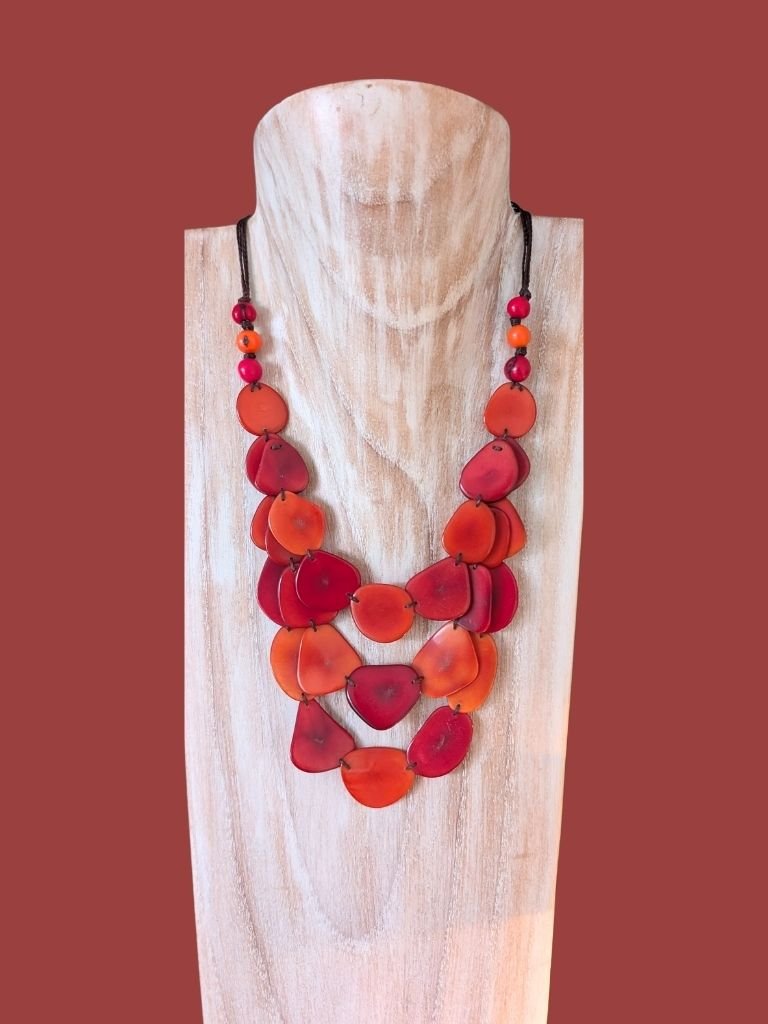 CHICA 3 - STRAND — Handmade Tagua Statement Necklace — 'Only One' - The Happy Elephant - Tagua Jewellery