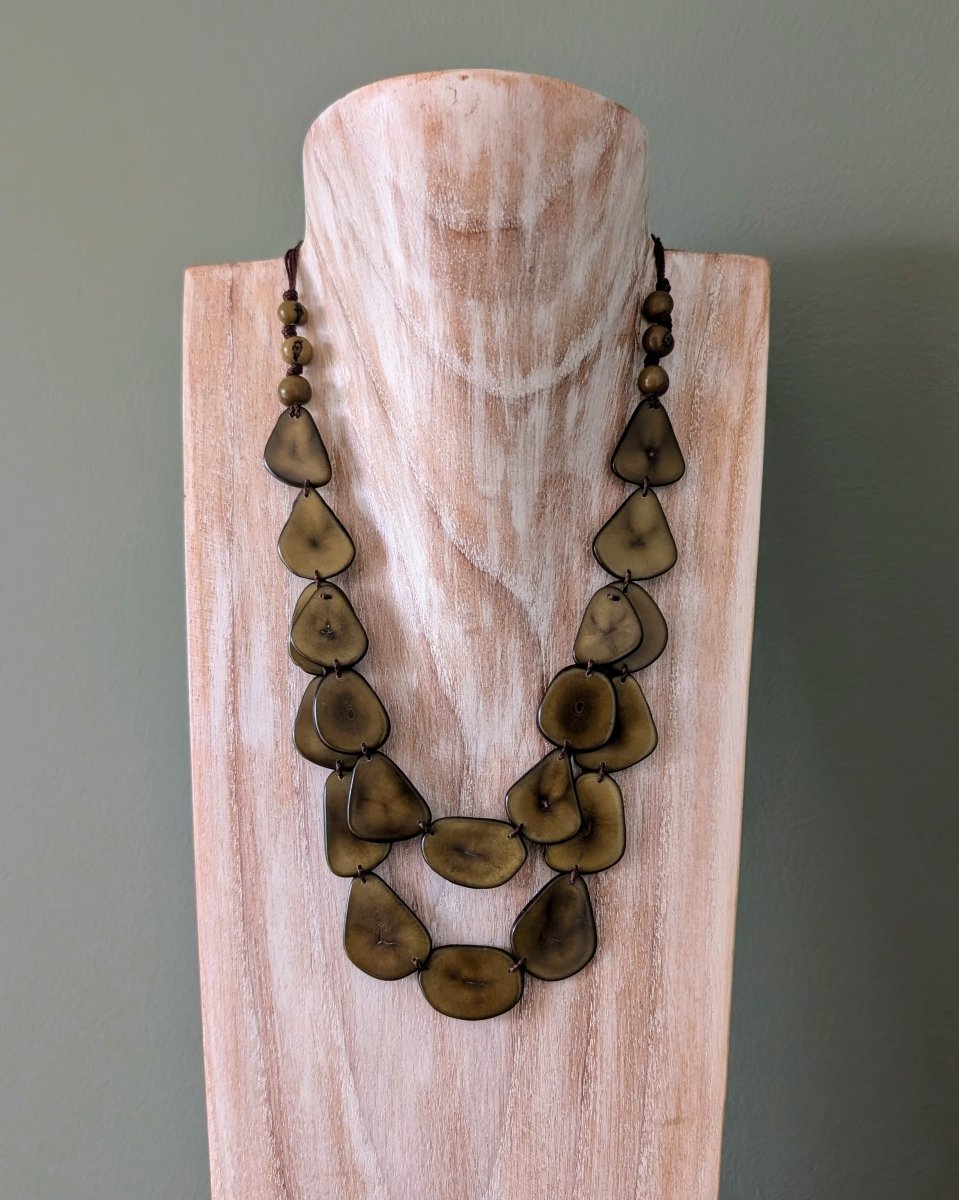 CHICA & EARRINGS — Handmade Tagua Statement Necklace — 'Only One' - The Happy Elephant - Tagua Jewellery
