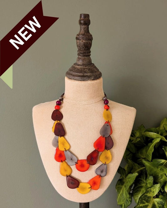 CHICA — Handmade Tagua Statement Necklace - The Happy Elephant - Tagua Jewellery
