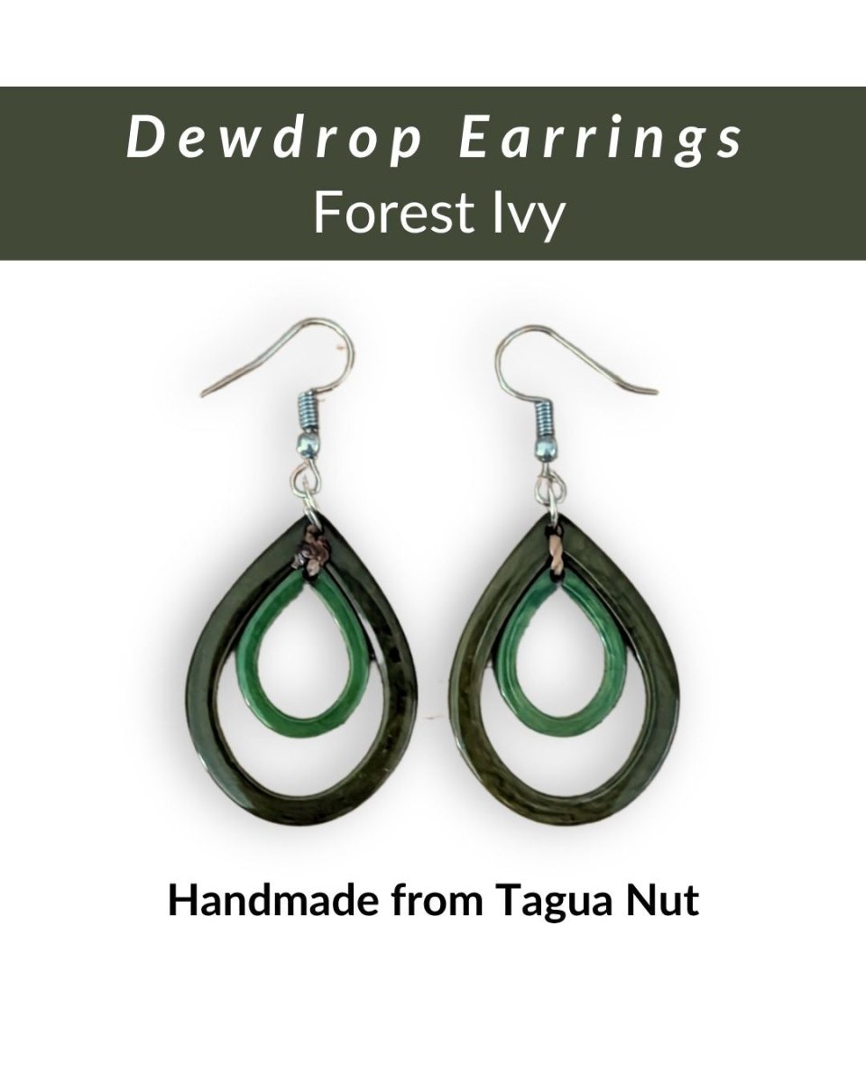 DEWDROP — Handmade Tagua Earrings - The Happy Elephant - Tagua Jewellery