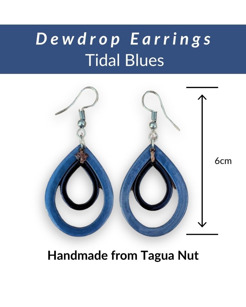 DEWDROP — Handmade Tagua Earrings - The Happy Elephant - Tagua Jewellery