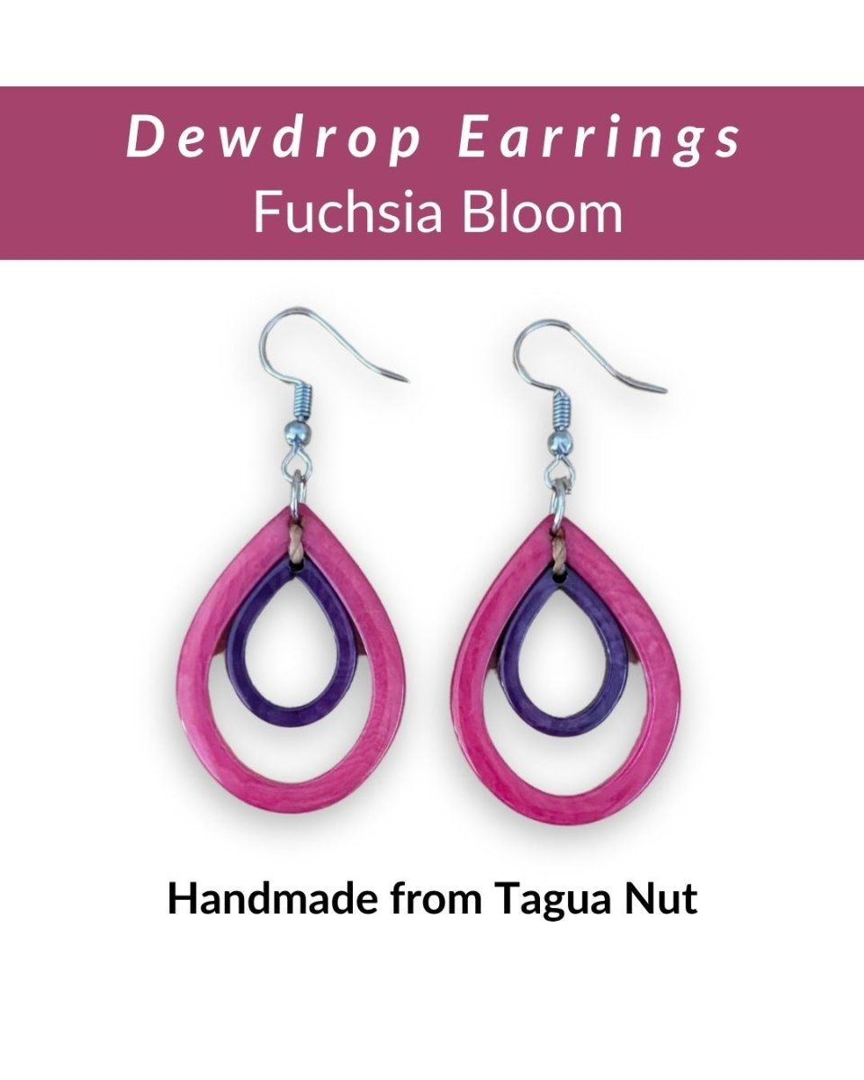 DEWDROP — Handmade Tagua Earrings - The Happy Elephant - Tagua Jewellery