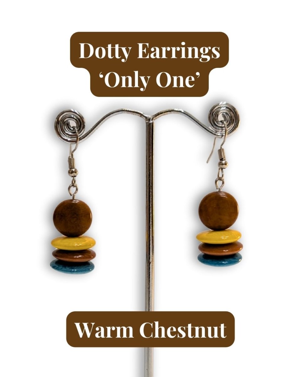 DOTTY — Handmade Tagua Earrings — 'Only One' - The Happy Elephant - Tagua Jewellery