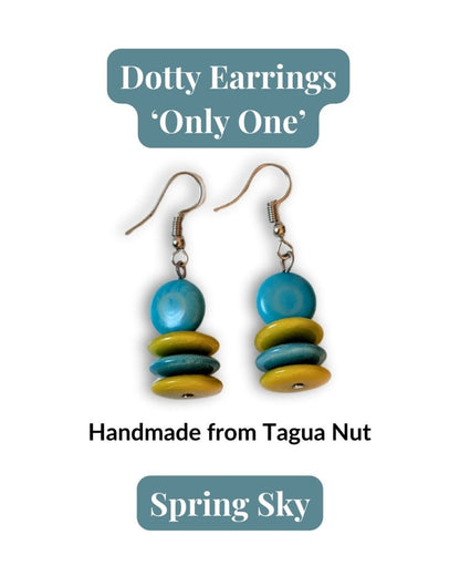 DOTTY — Handmade Tagua Earrings — 'Only One' - The Happy Elephant - Tagua Jewellery