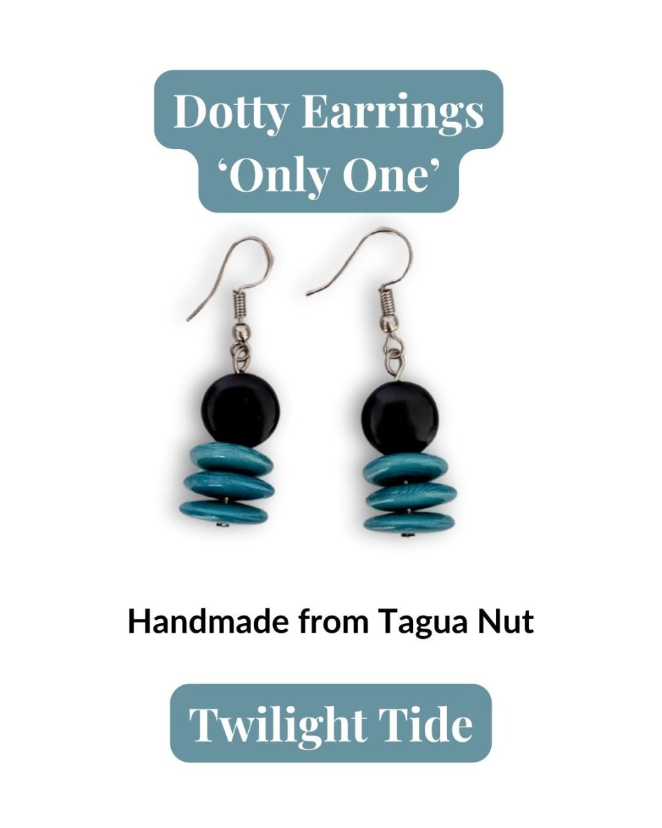 DOTTY — Handmade Tagua Earrings — 'Only One' - The Happy Elephant - Tagua Jewellery