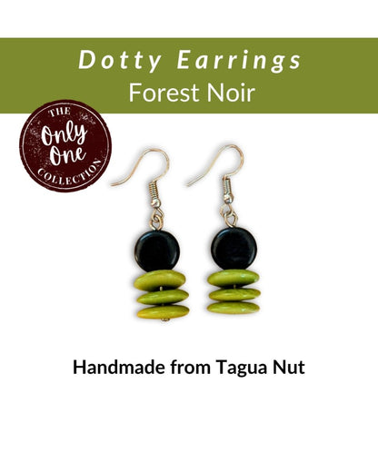DOTTY — Handmade Tagua Earrings — 'Only One' - The Happy Elephant - Tagua Jewellery