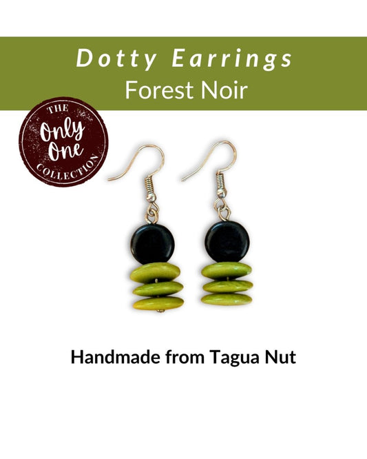 DOTTY — Handmade Tagua Earrings — 'Only One' - The Happy Elephant - Tagua Jewellery