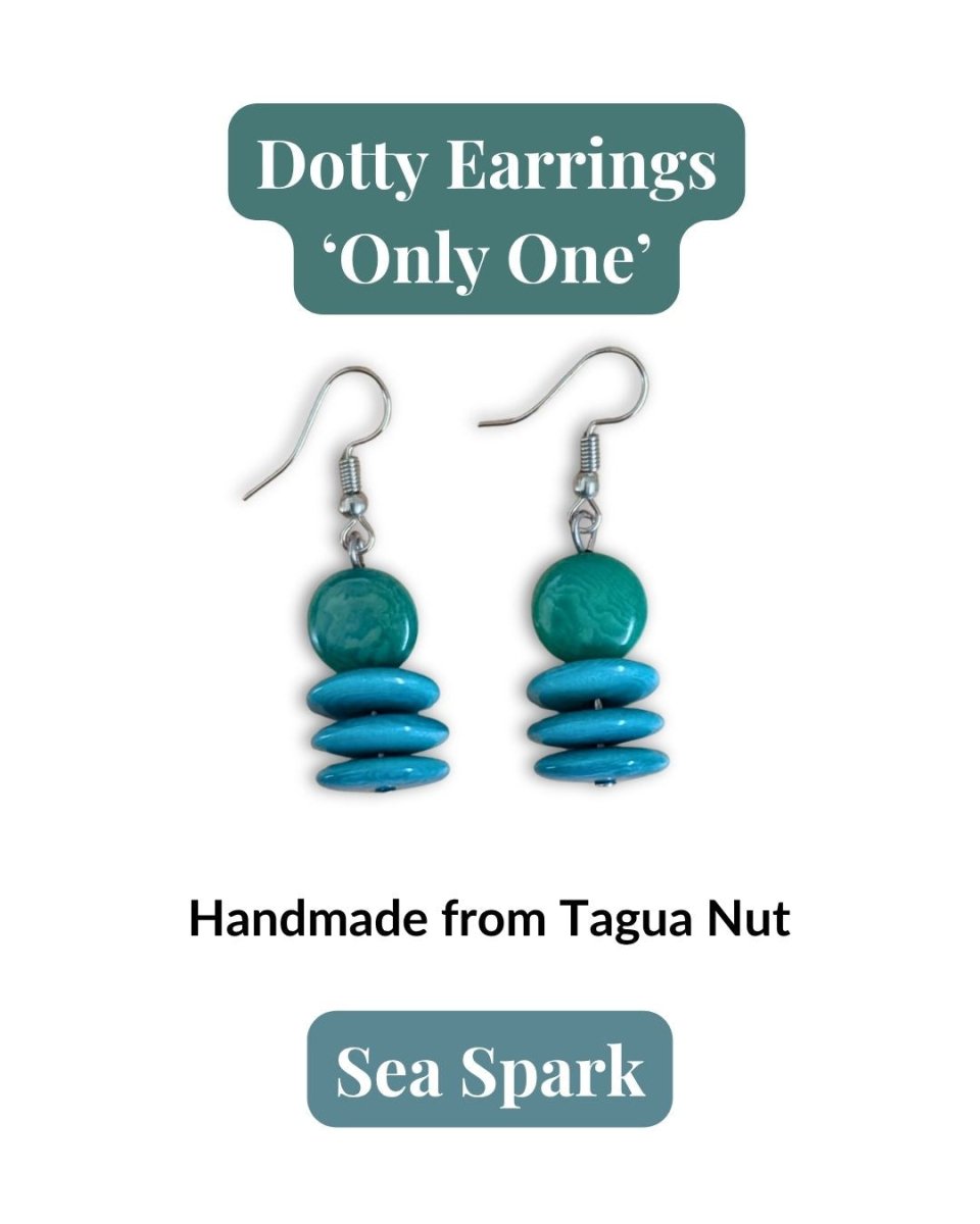 DOTTY — Handmade Tagua Earrings — 'Only One' - The Happy Elephant - Tagua Jewellery