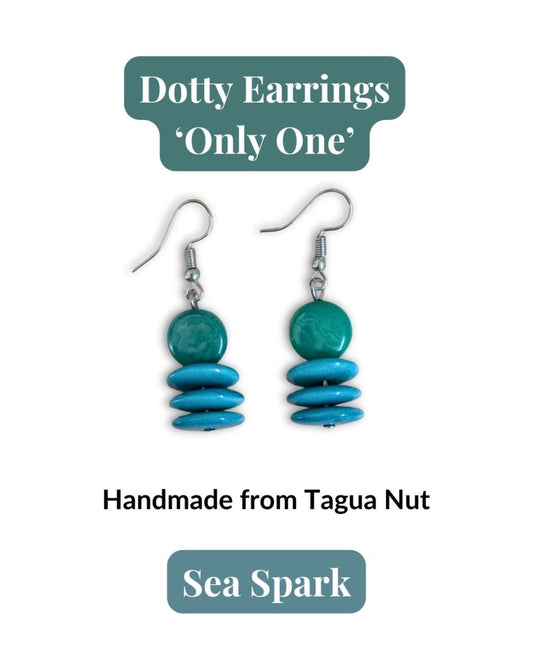 DOTTY — Handmade Tagua Earrings — 'Only One' - The Happy Elephant - Tagua Jewellery