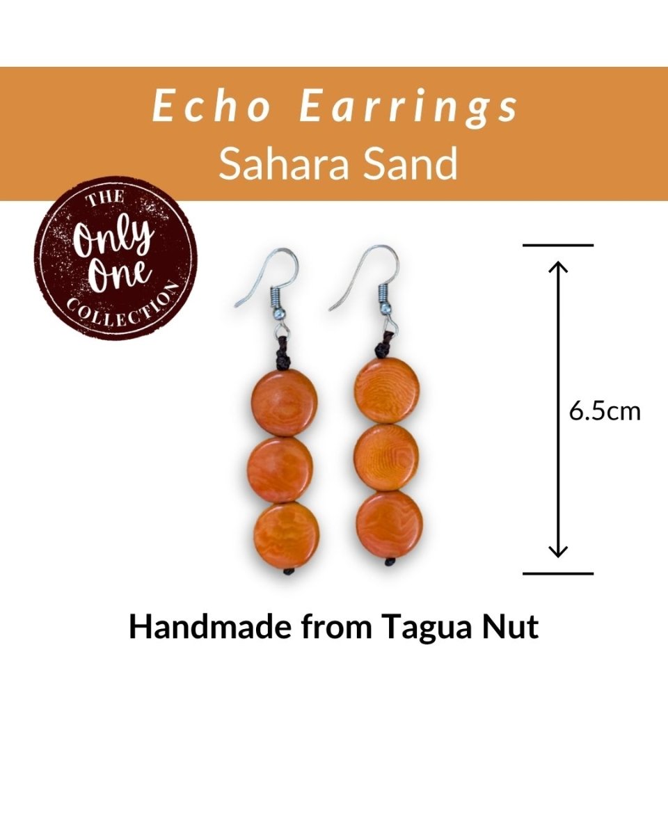 ECHO — Handmade Tagua Earrings — 'Only One' - The Happy Elephant - Tagua Jewellery