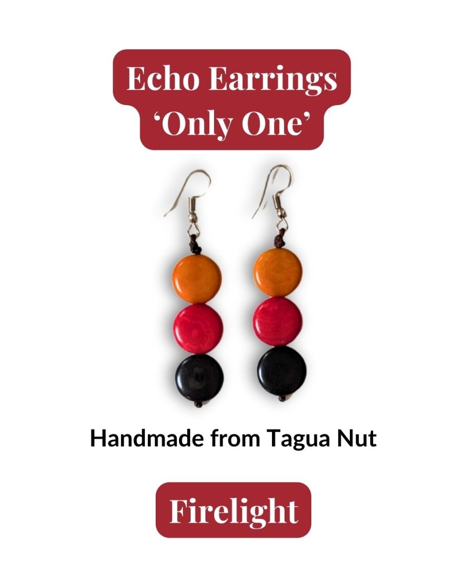 ECHO — Handmade Tagua Earrings — 'Only One' - The Happy Elephant - Tagua Jewellery