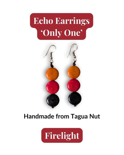 ECHO — Handmade Tagua Earrings — 'Only One' - The Happy Elephant - Tagua Jewellery