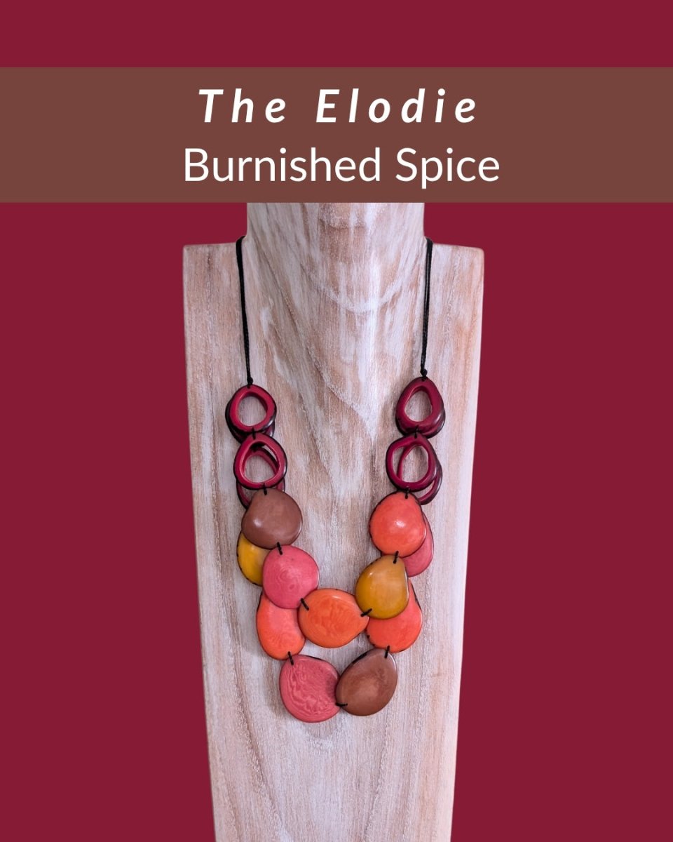 ELODIE — Handmade Tagua Statement Necklace — 'Only One' - The Happy Elephant - Tagua Jewellery