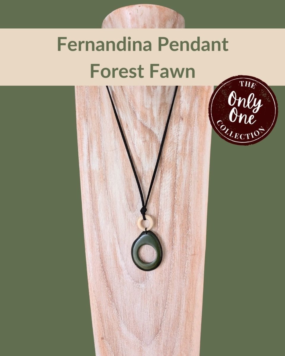 FERNANDINA — Handmade Tagua Pendant Necklace — 'Only One' - The Happy Elephant - Tagua Jewellery