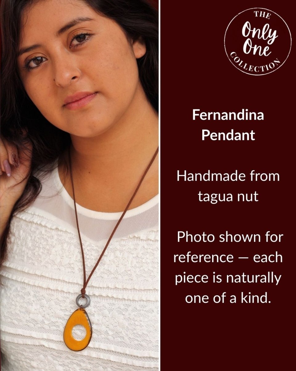 FERNANDINA — Handmade Tagua Pendant Necklace — 'Only One' - The Happy Elephant - Tagua Jewellery