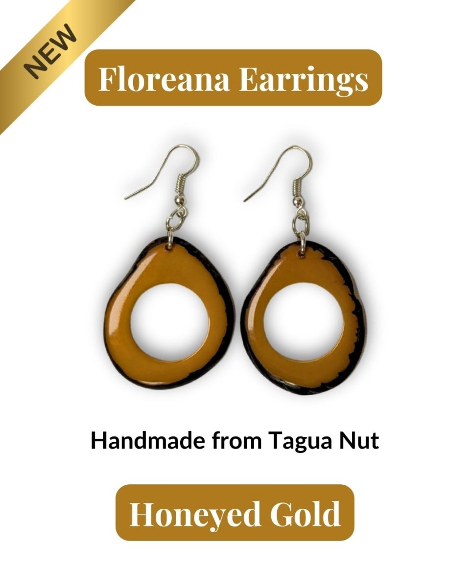 FLOREANA — Handmade Tagua Earrings - The Happy Elephant - Tagua Jewellery