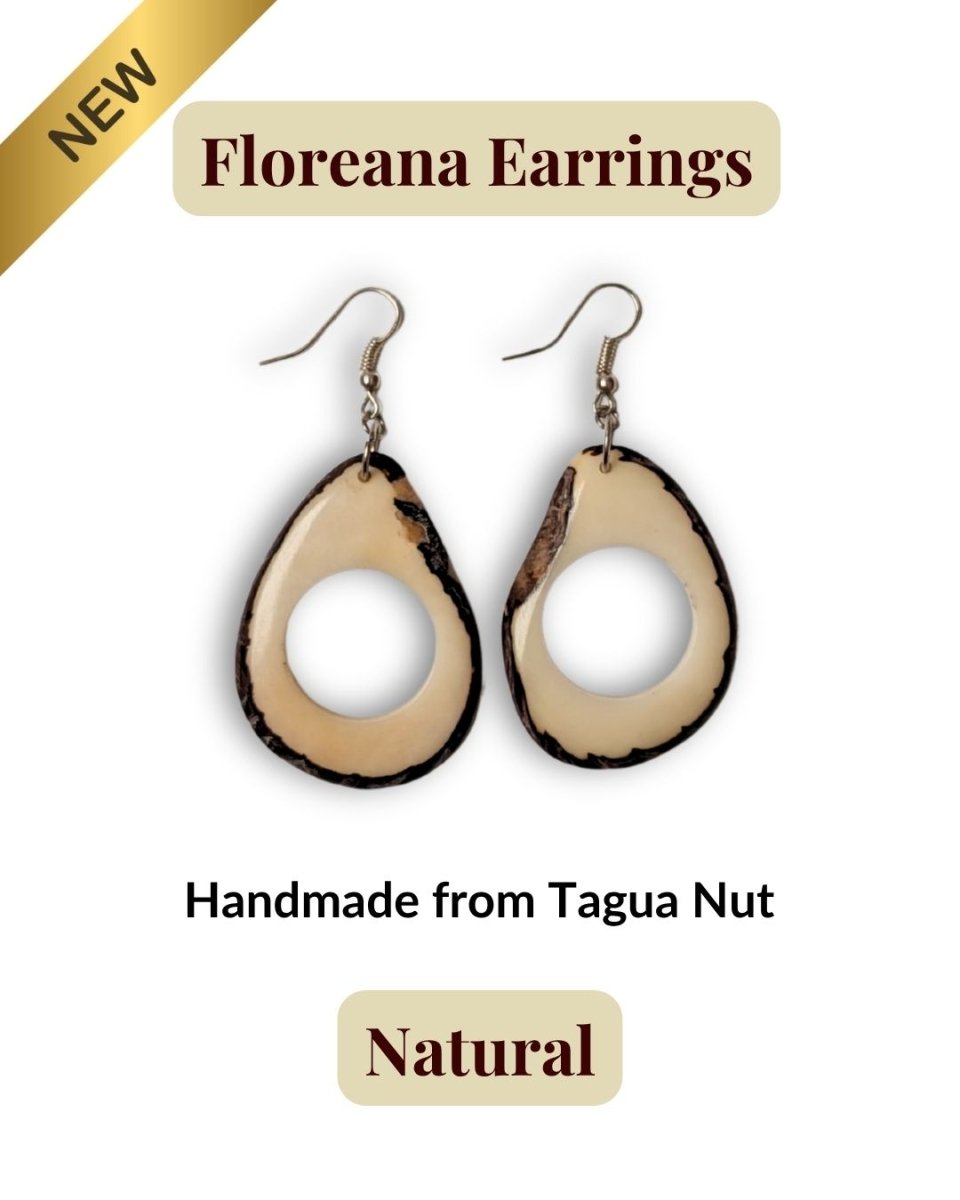 FLOREANA — Handmade Tagua Earrings - The Happy Elephant - Tagua Jewellery