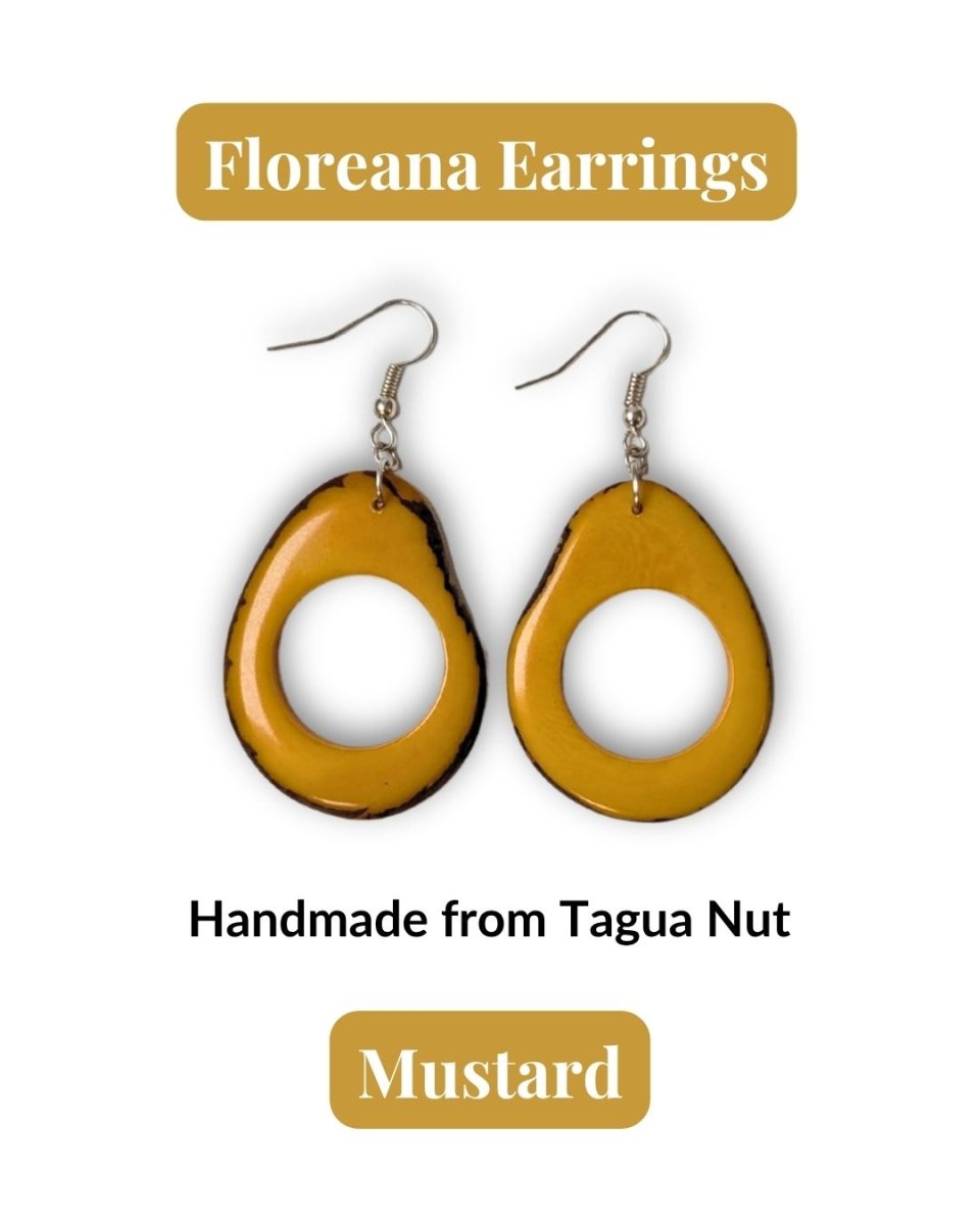FLOREANA — Handmade Tagua Earrings - The Happy Elephant - Tagua Jewellery