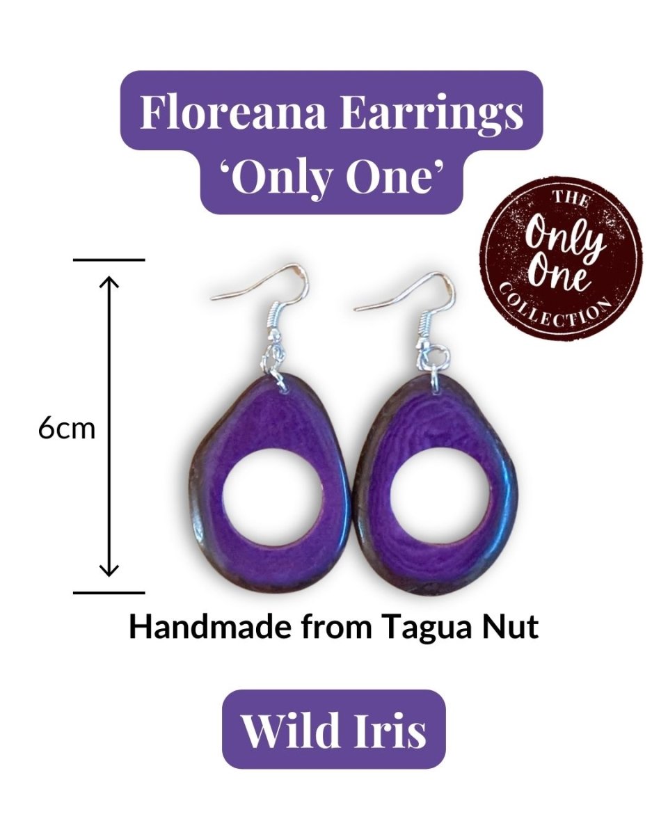 FLOREANA — Handmade Tagua Earrings — 'Only One' - The Happy Elephant - Tagua Jewellery
