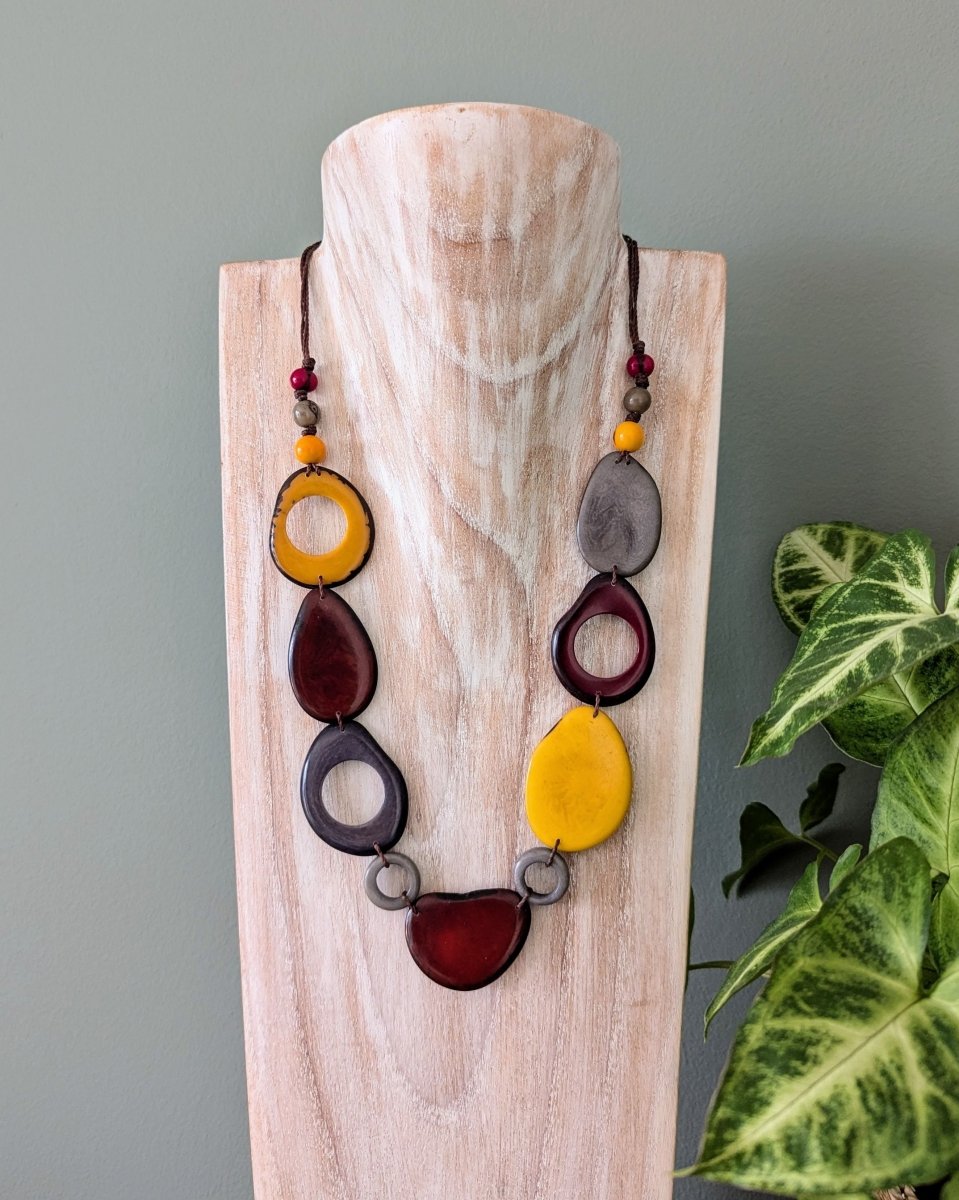 FLOREANA — Handmade Tagua Statement Necklace - The Happy Elephant - Tagua Jewellery