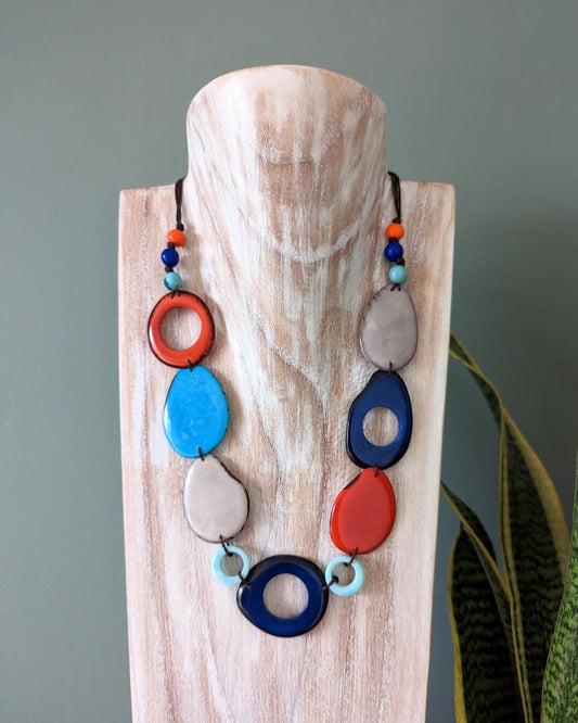 FLOREANA — Handmade Tagua Statement Necklace - The Happy Elephant - Tagua Jewellery