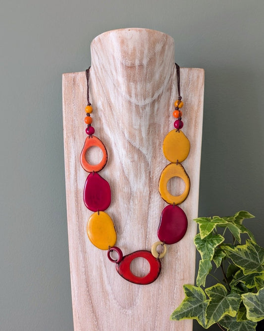 FLOREANA — Handmade Tagua Statement Necklace - The Happy Elephant - Tagua Jewellery