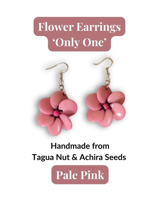 FLOWER — Handmade Tagua Statement Earrings — 'Only One' - The Happy Elephant - Tagua Jewellery