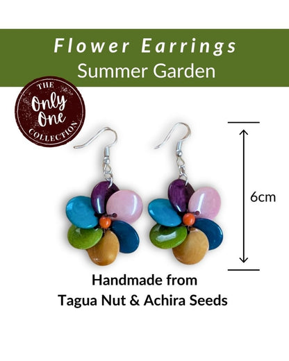 FLOWER — Handmade Tagua Statement Earrings — 'Only One' - The Happy Elephant - Tagua Jewellery