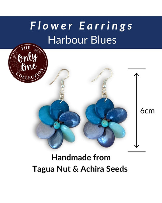 FLOWER — Handmade Tagua Statement Earrings — 'Only One' - The Happy Elephant - Tagua Jewellery