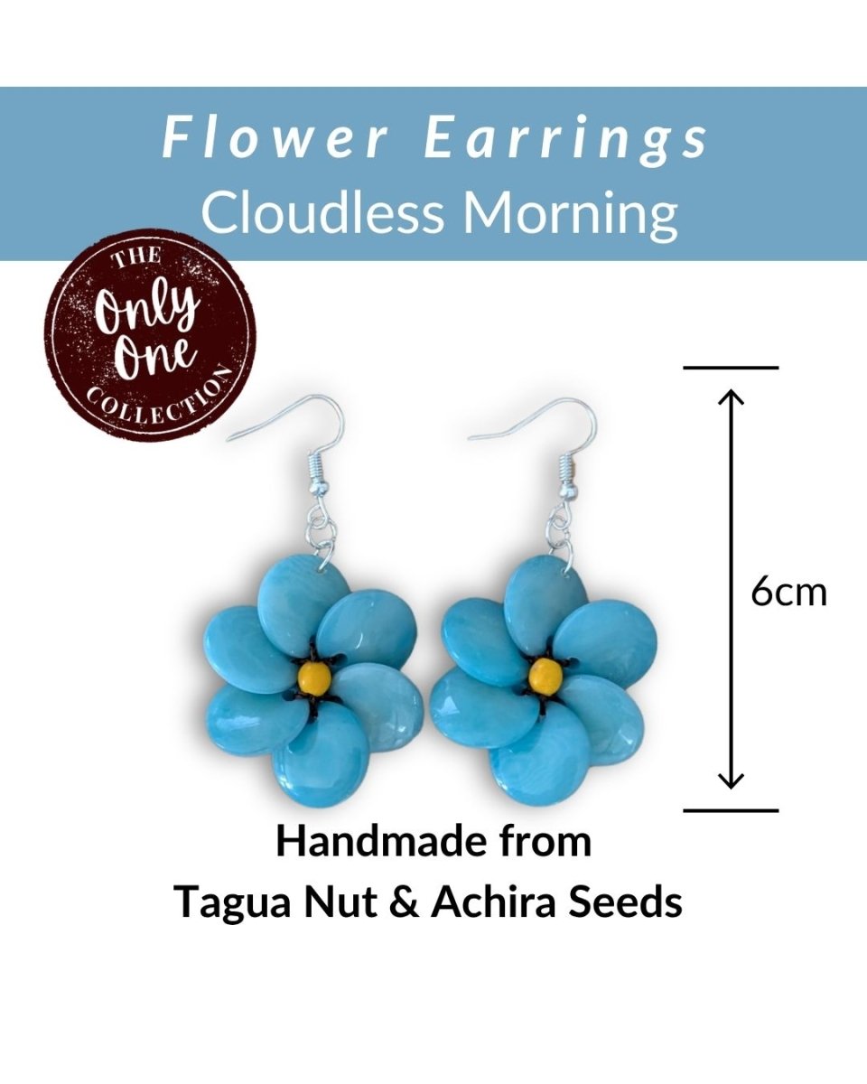FLOWER — Handmade Tagua Statement Earrings — 'Only One' - The Happy Elephant - Tagua Jewellery