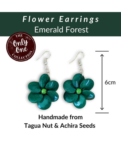 FLOWER — Handmade Tagua Statement Earrings — 'Only One' - The Happy Elephant - Tagua Jewellery