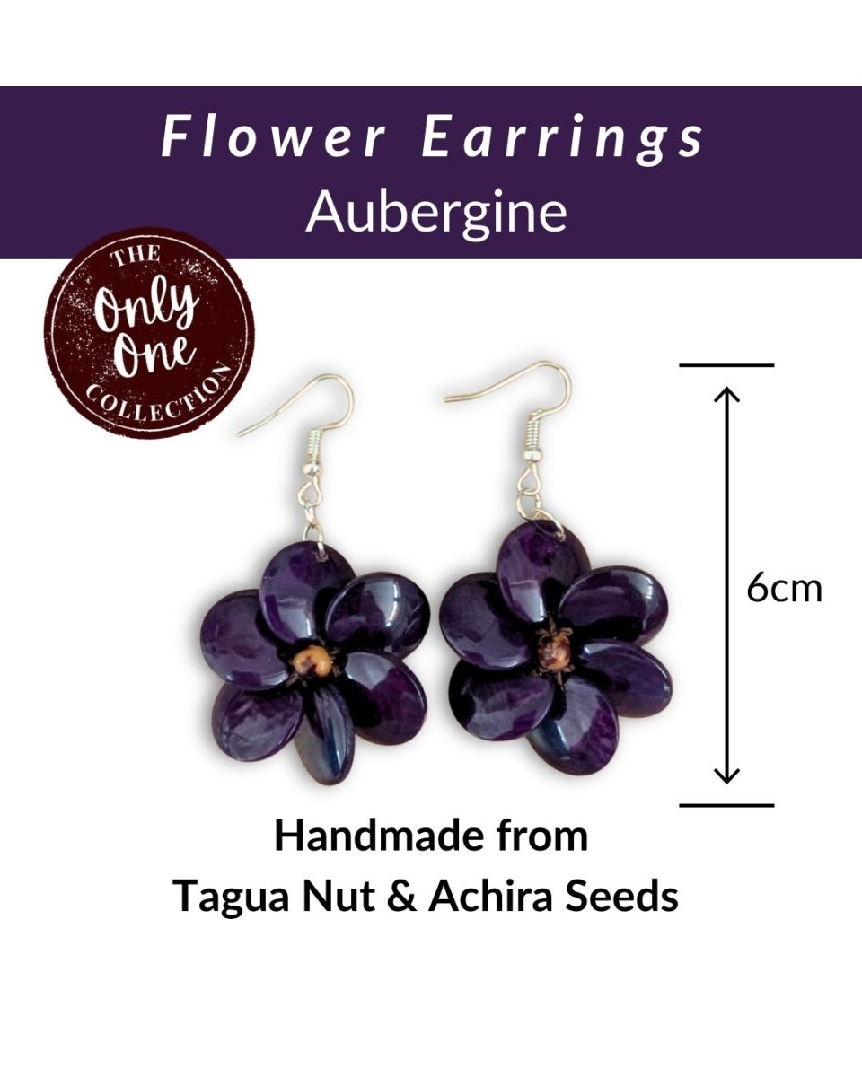 FLOWER — Handmade Tagua Statement Earrings — 'Only One' - The Happy Elephant - Tagua Jewellery
