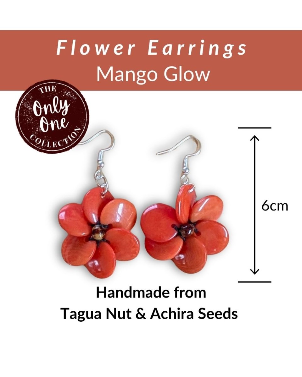 FLOWER — Handmade Tagua Statement Earrings — 'Only One' - The Happy Elephant - Tagua Jewellery