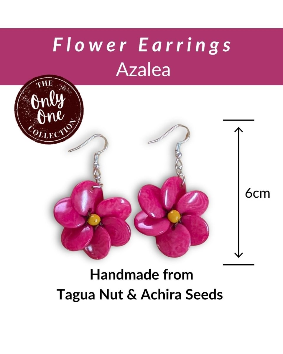 FLOWER — Handmade Tagua Statement Earrings — 'Only One' - The Happy Elephant - Tagua Jewellery