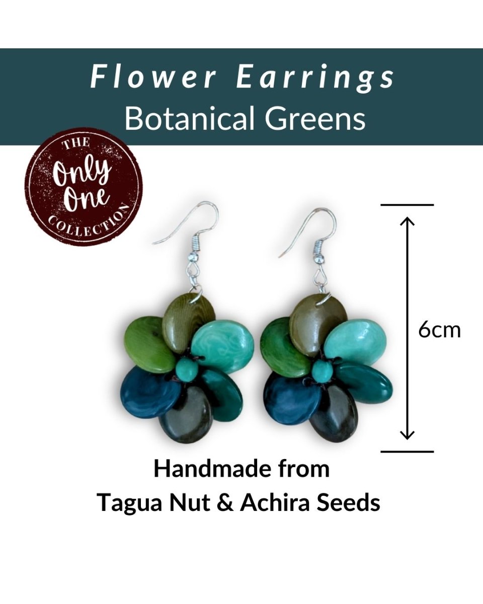 FLOWER — Handmade Tagua Statement Earrings — 'Only One' - The Happy Elephant - Tagua Jewellery