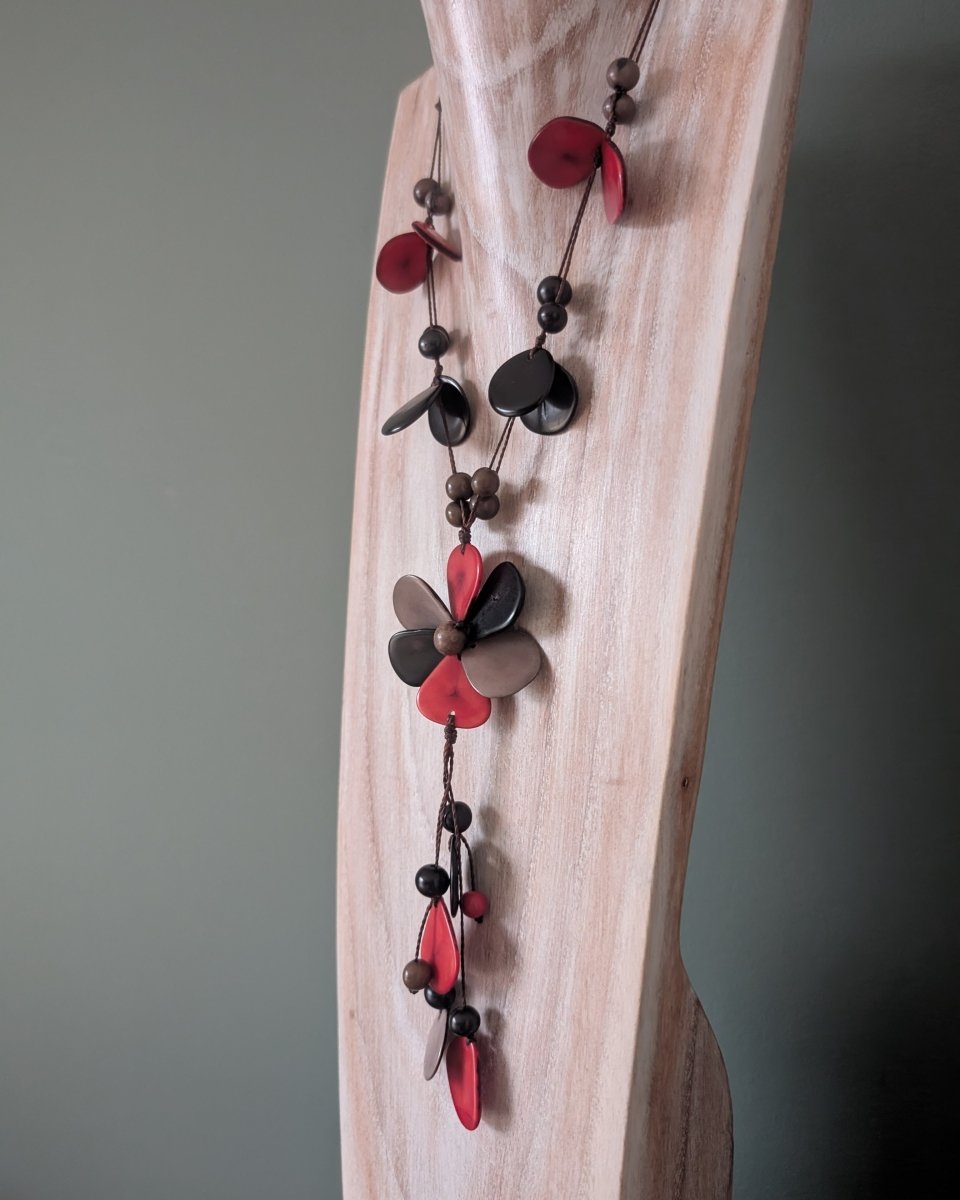 FLOWER — Handmade Tagua Statement Necklace - The Happy Elephant - Tagua Jewellery