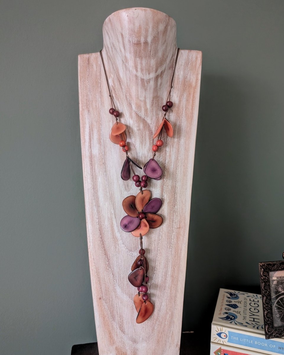 FLOWER — Handmade Tagua Statement Necklace - The Happy Elephant - Tagua Jewellery