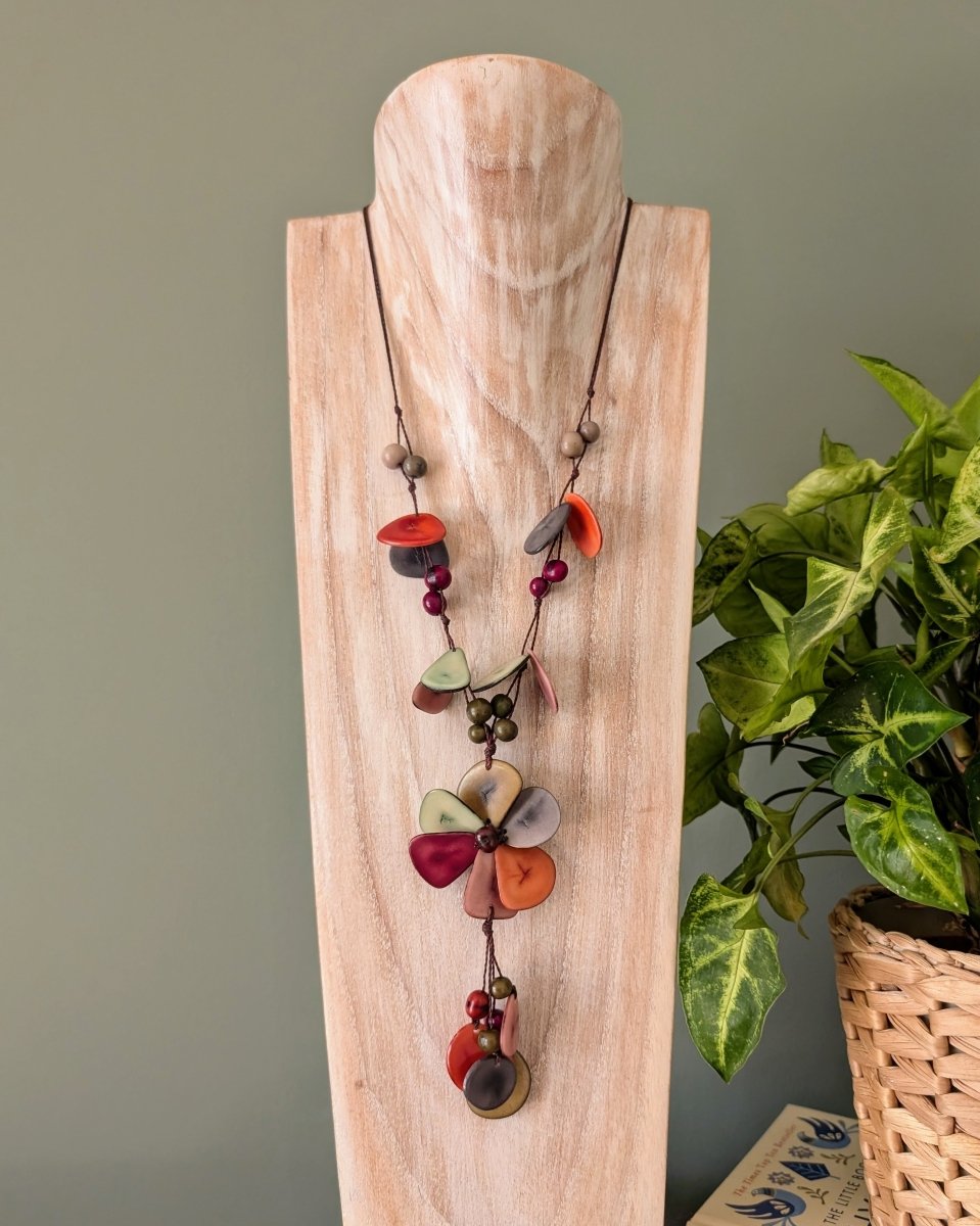 FLOWER — Handmade Tagua Statement Necklace - The Happy Elephant - Tagua Jewellery