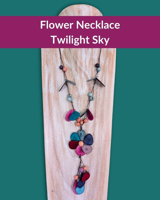 FLOWER — Handmade Tagua Statement Necklace - The Happy Elephant - Tagua Jewellery