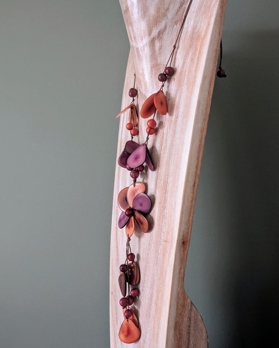 FLOWER — Handmade Tagua Statement Necklace - The Happy Elephant - Tagua Jewellery