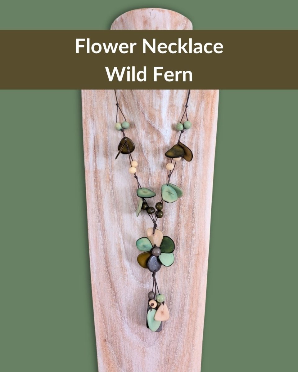 FLOWER — Handmade Tagua Statement Necklace - The Happy Elephant - Tagua Jewellery