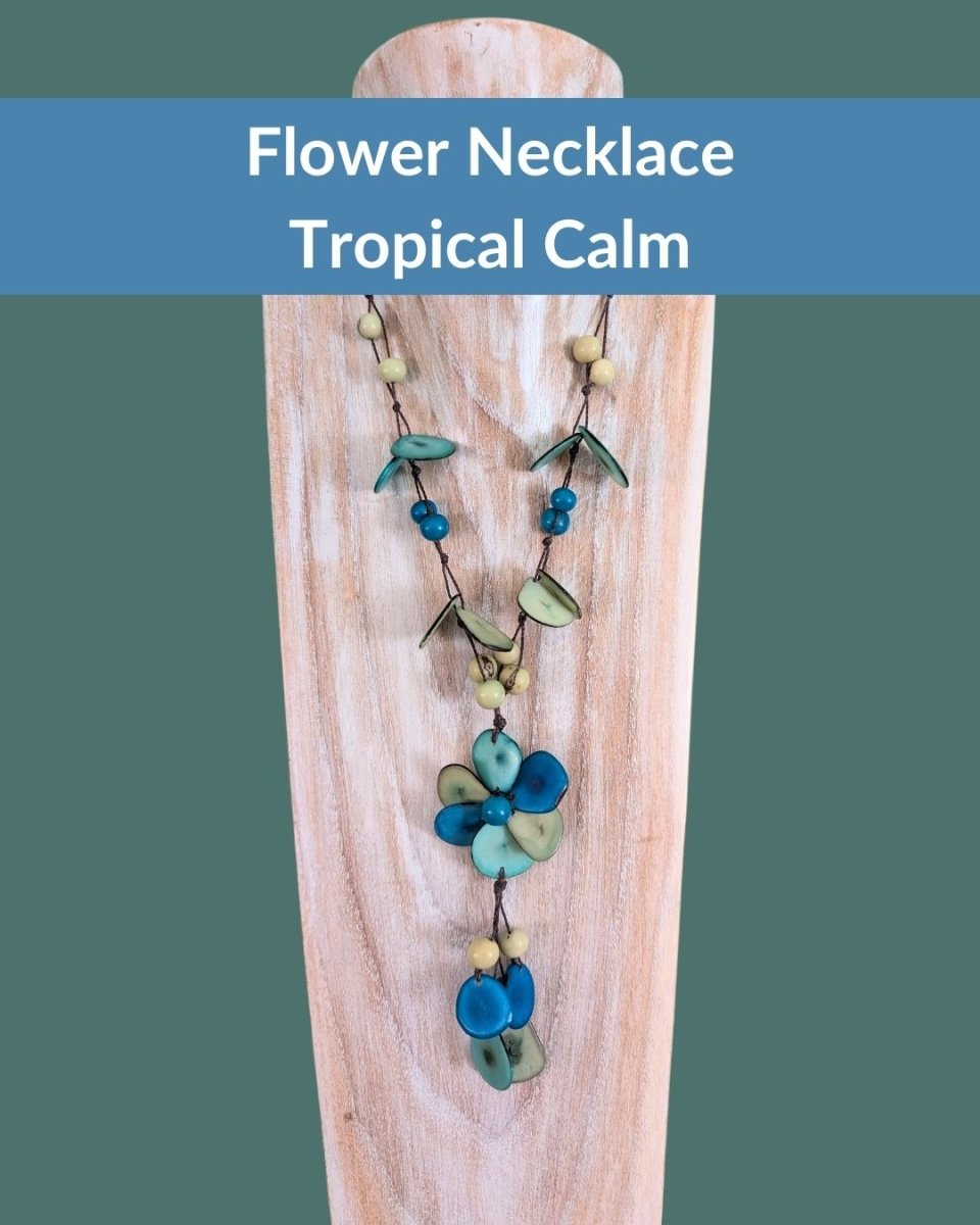 FLOWER — Handmade Tagua Statement Necklace - The Happy Elephant - Tagua Jewellery