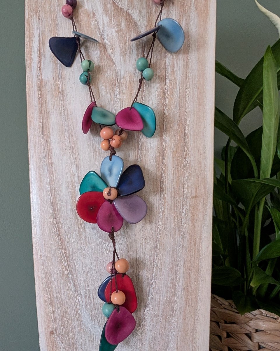 FLOWER — Handmade Tagua Statement Necklace — 'Only One' - The Happy Elephant - Tagua Jewellery